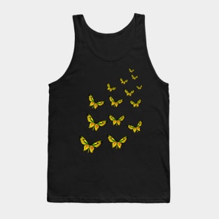 Flock of Yellow Butterflies Drawing Tank Top